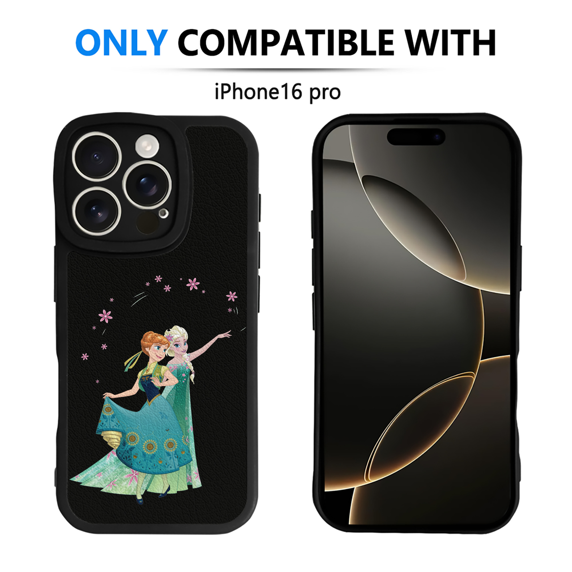 （画像用） アナと雪の女王 アンナ エルサ Frozen Anna Elsa 【iPhone 16シリーズ対応】シリコンスマホケース（レザー調） 材質：シリコン